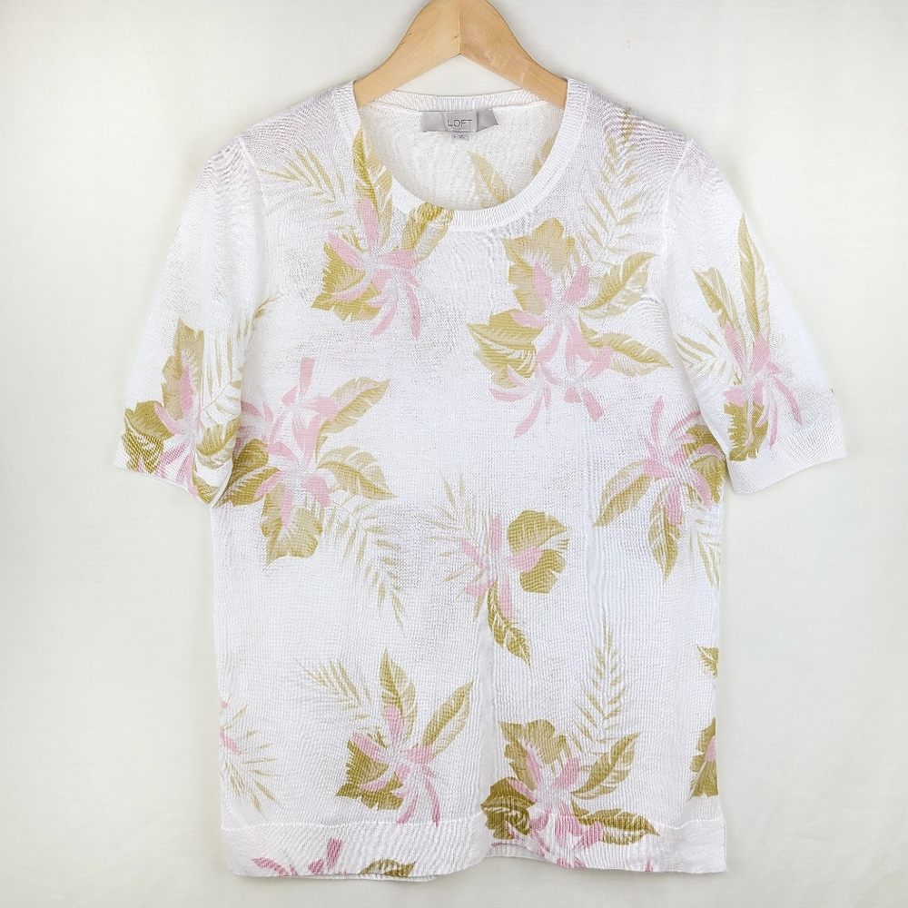 LOFT Tropical Print Sweater